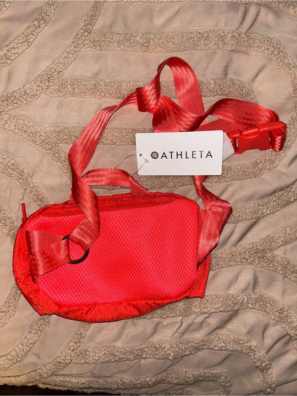 Athleta Red Crossbody Belt Bag with Adjustable Strap